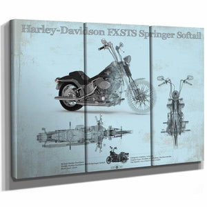 Harley-Davidson FXSTS Springer Softail Blueprint Motorcycle Patent Print