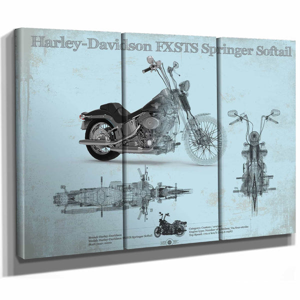 Harley-Davidson FXSTS Springer Softail Blueprint Motorcycle Patent Print