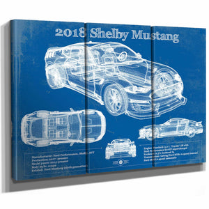 2018 Ford Mustang Shelby Super Snake Coupe Blueprint Vintage Auto Print