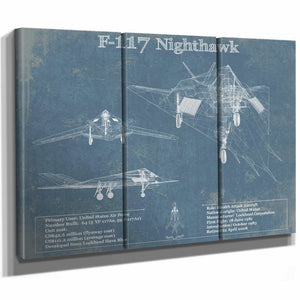 F-117 Nighthawk Military Aircraft Patent - Blueprint Military Wall Art