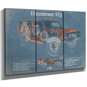 Hummer H3 Vintage Blueprint Auto Print