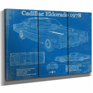 Cadillac Eldorado 1978 Vintage Blueprint Auto Print