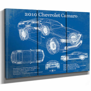 2010 Chevrolet Camaro Vintage Blueprint Auto Print