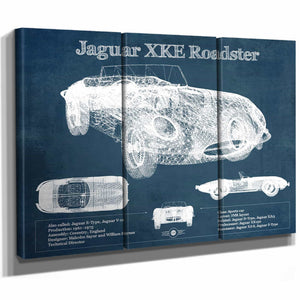 Jaguar XK-E Roadster Original Blueprint Art
