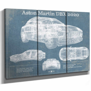 Aston Martin DBX 2020 Blueprint Vintage Auto Print