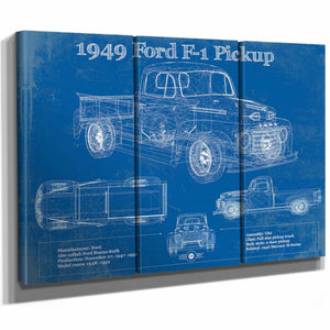 1949 Ford F-1 Pickup Vintage Blueprint Auto Print