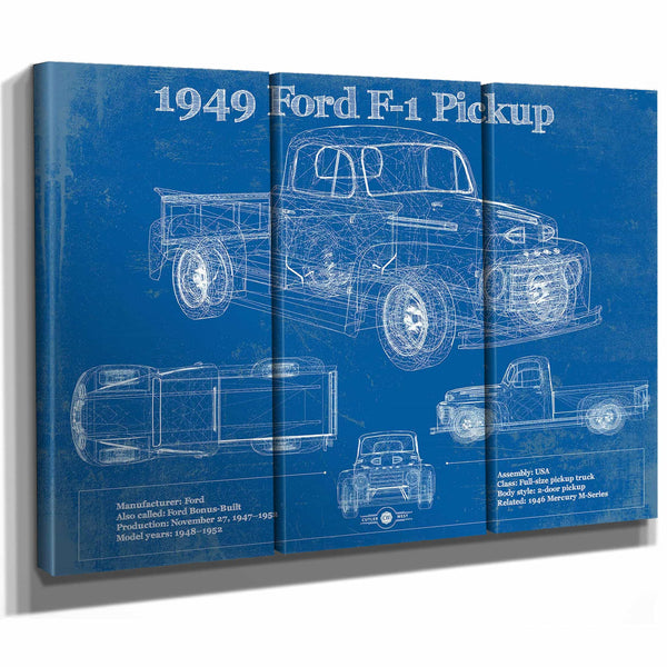 1949 Ford F-1 Pickup Vintage Blueprint Auto Print