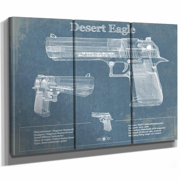 Desert Eagle Blueprint Vintage Gun Print