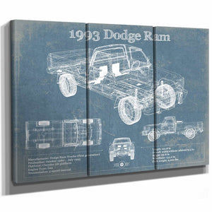 1993 Dodge RAM 150 Vintage Blueprint Auto Print