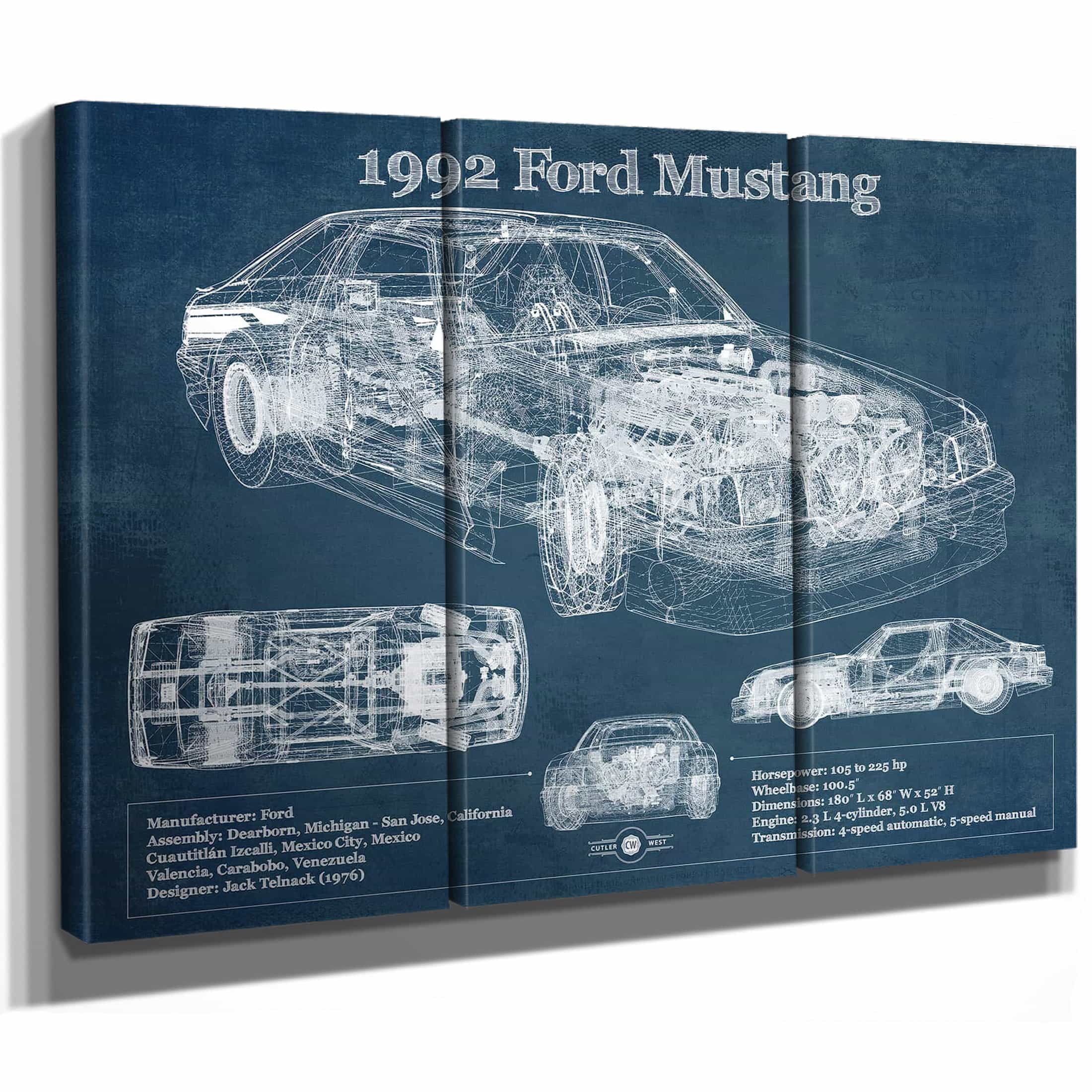 1992 Ford Mustang Fox body - Big Block Ford Twin Turbo Drag Wall Art P