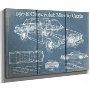 1978 Chevrolet Monte Carlo Blueprint Vintage Auto Patent Print