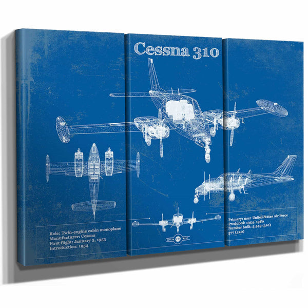 Cessna 310D V06 Original Blueprint Art