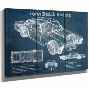 1965 Buick Riviera Vintage Blueprint Auto Print