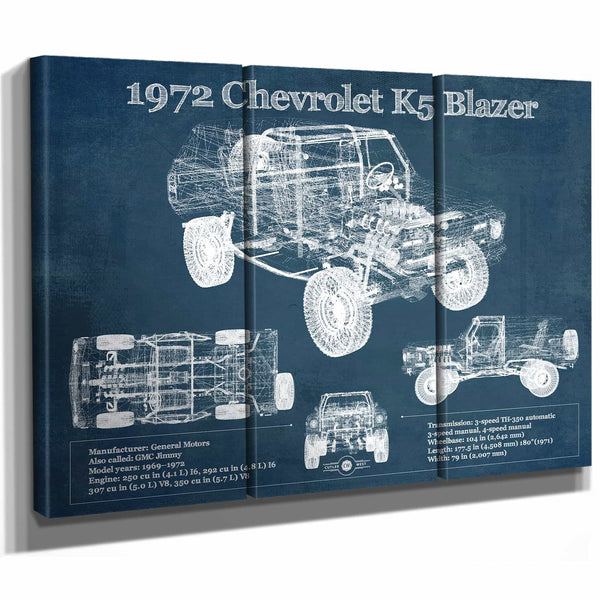 1972 Chevrolet K5 Blazer Blueprint Vintage Auto Patent Print