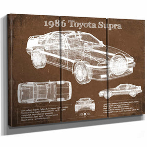 1986 Toyota Supra Vintage Blueprint Auto Print