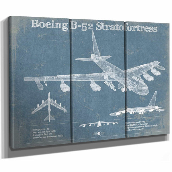 Boeing B-52 Stratofortress Patent Blueprint Original Military Wall Art