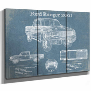Ford Ranger 2001 Blueprint Vintage Auto Print