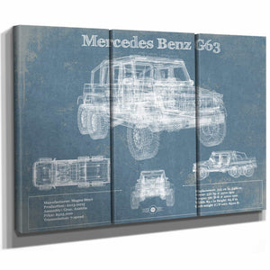 Mercedes Benz G63 Blueprint Vintage Auto Print
