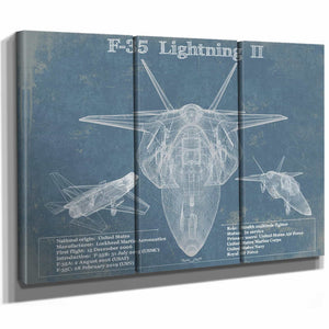 F-35 Aircraft Patent Blueprint Original Design Wall Art