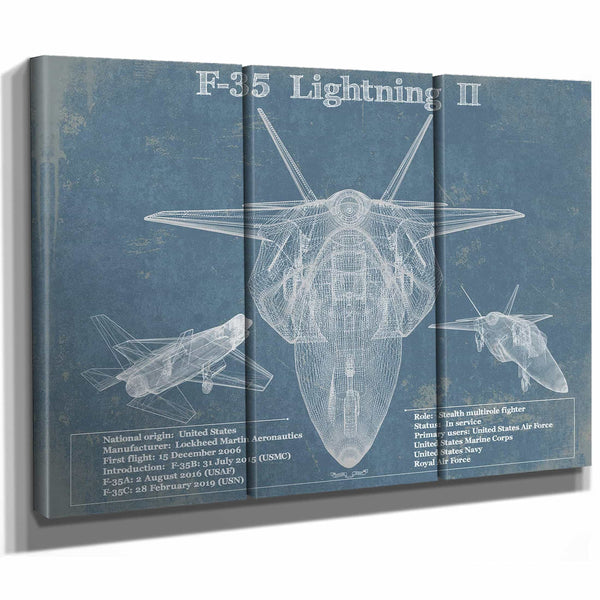 F-35 Aircraft Patent Blueprint Original Design Wall Art