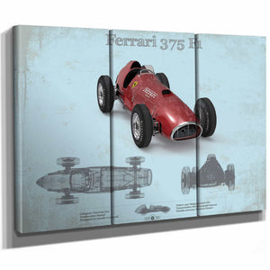 Ferrari 375 Formula One Blueprint Vintage Auto Print
