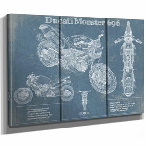 Ducati Monster 696 Blueprint Motorcycle Patent Print