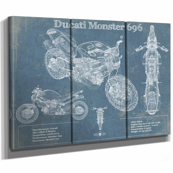 Ducati Monster 696 Blueprint Motorcycle Patent Print