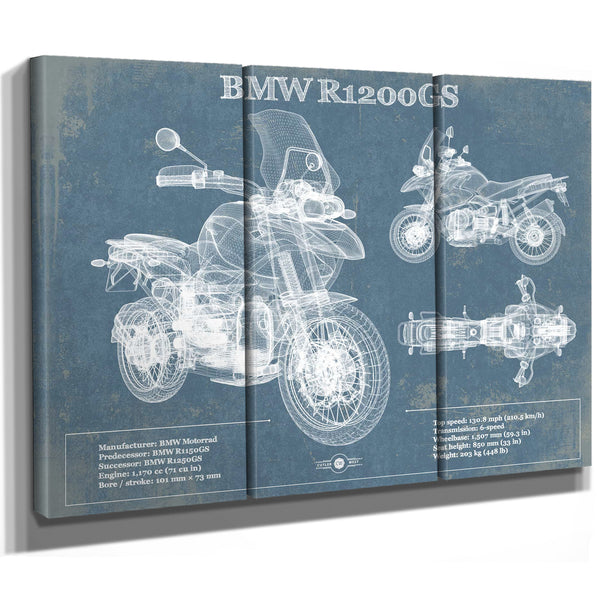 BMW R1200GS Blueprint Motorcycle Patent Print