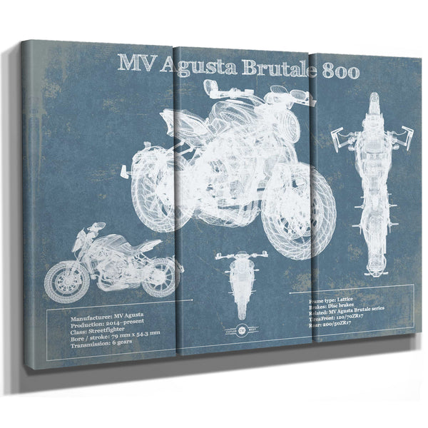 Mv Agusta Brutale 800 Blueprint Motorcycle Patent Print