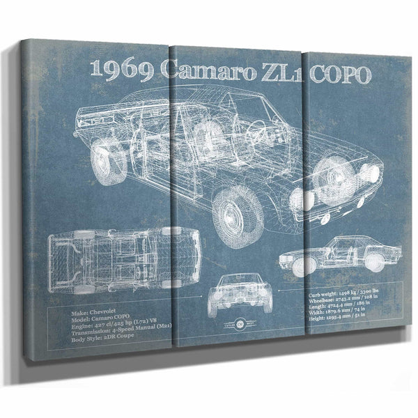 1969 Chevrolet Camaro ZL1 COPO Original Vintage Car Print