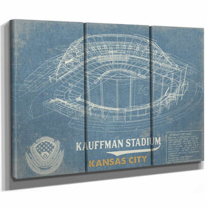 Kansas City Royals Kauffman Stadium Vintage Baseball Print