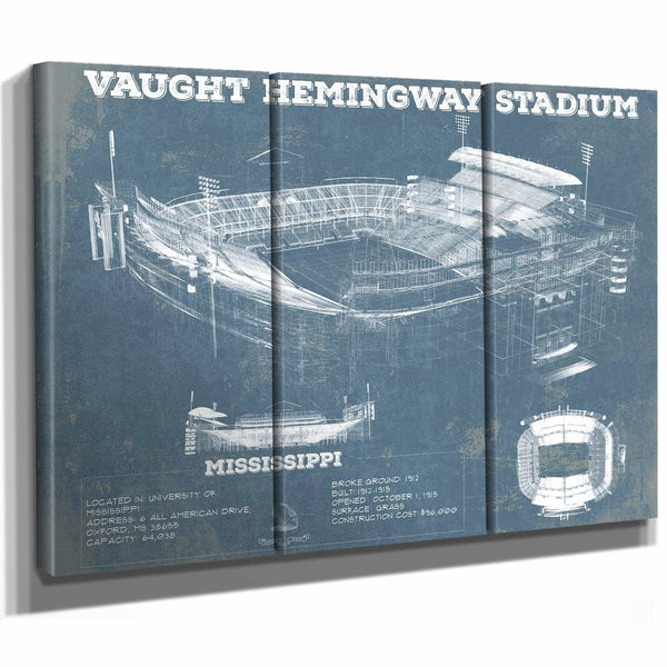 Vaught-Hemingway Stadium - Ole Miss Football Vintage Art Print