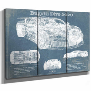 Bugatti Divo 2020 Vintage Sports Car Print