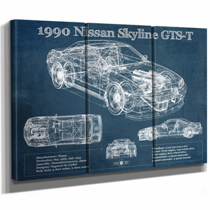 1990 R32 Skyline GTS-T Original Blueprint Art