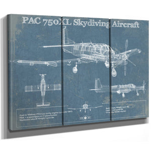 PAC 750XL Skydiving Aircraft Original Blueprint Art