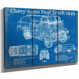 Chevy 6400 Fuel Truck 1949 Vintage Blueprint Auto Print