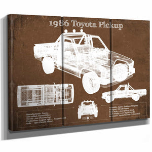 1986 Toyota Hilux Pickup Vintage Blueprint Auto Print