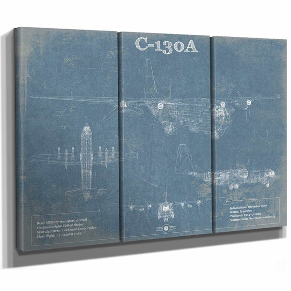 AC-130A Vintage Aviation Blueprint Military Print