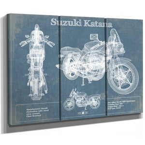 Suzuki Katana Blueprint Motorcycle Patent Print