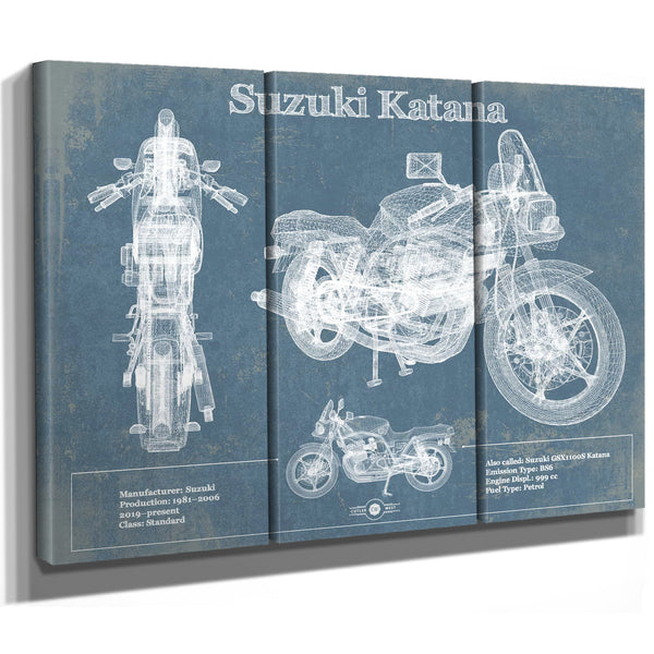 Suzuki Katana Blueprint Motorcycle Patent Print