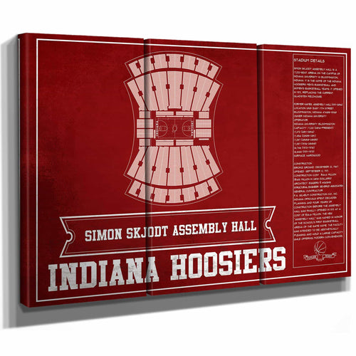 Simon Skjodt Assembly Hall Indiana Hoosiers Team Color NCAA Vintage Print