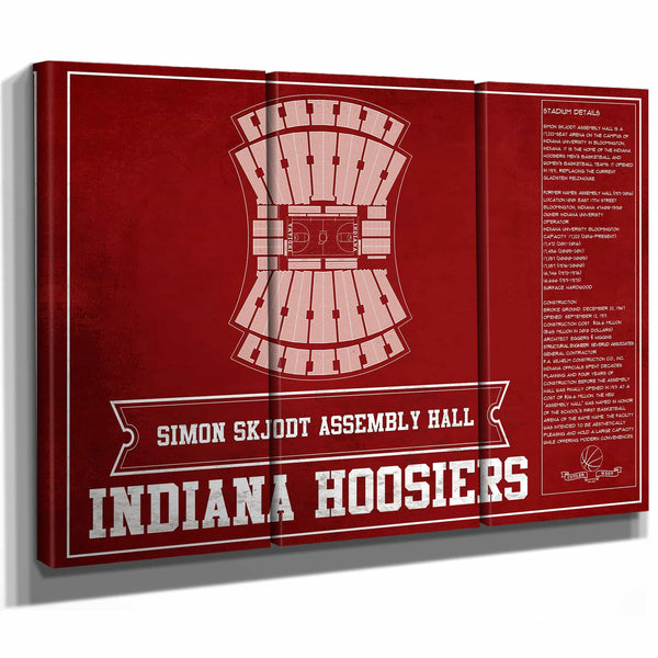 Simon Skjodt Assembly Hall Indiana Hoosiers Team Color NCAA Vintage Print