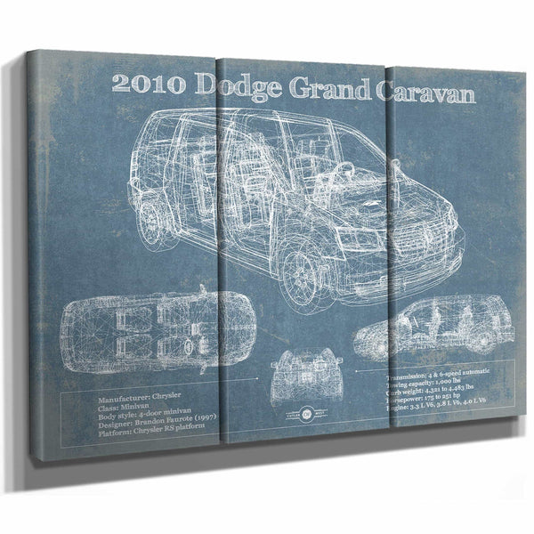 2010 Dodge Grand Caravan Vintage Blueprint Auto Print