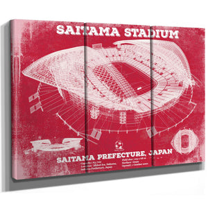Japan National Football Team Red Saitama Stadium Soccer Print