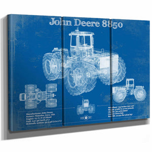 1982 John Deere 8850 4wd Tractor Vintage Blueprint Auto Print