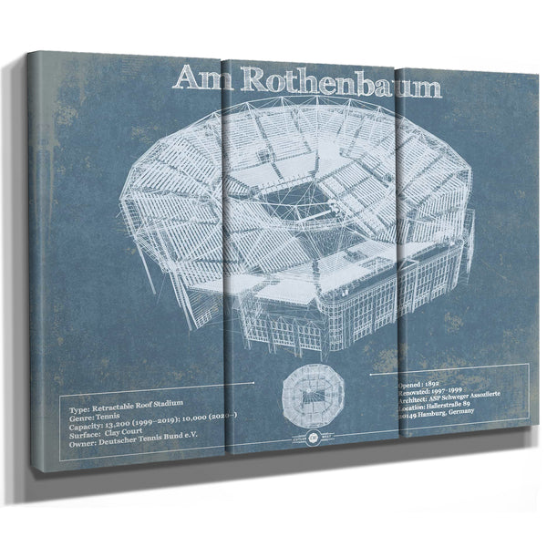 Tennisstadion Am Rothenbaum - German Open Tennis Championships Blueprint Vintage Print