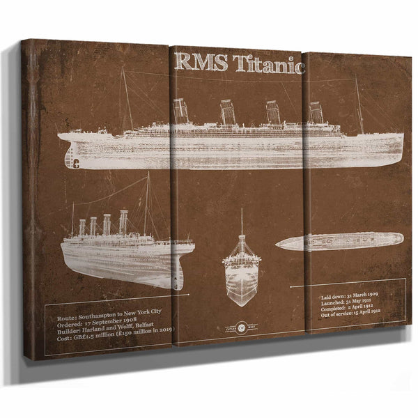 Titanic Blueprint Original Wall Art
