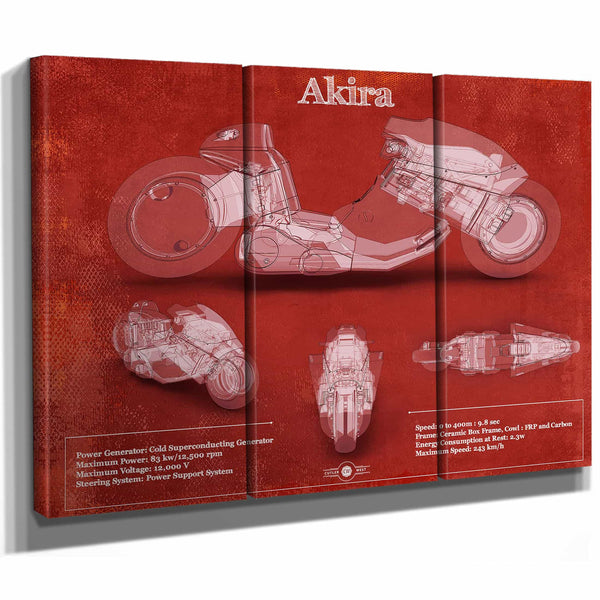 Akira Blueprint Vintage Motorcycle Print