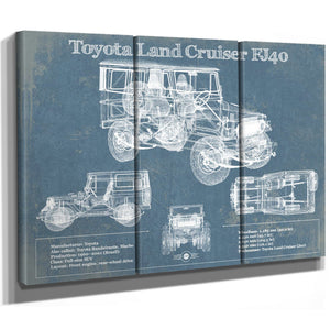 Toyota Land Cruiser FJ40 Blueprint Vintage Auto Print