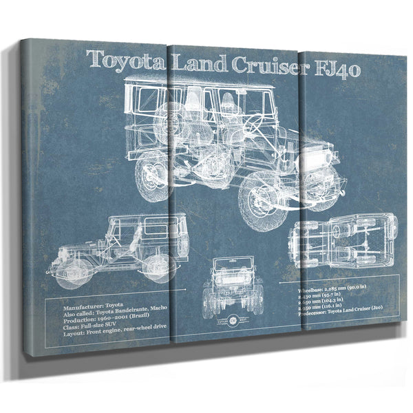 Toyota Land Cruiser FJ40 Blueprint Vintage Auto Print